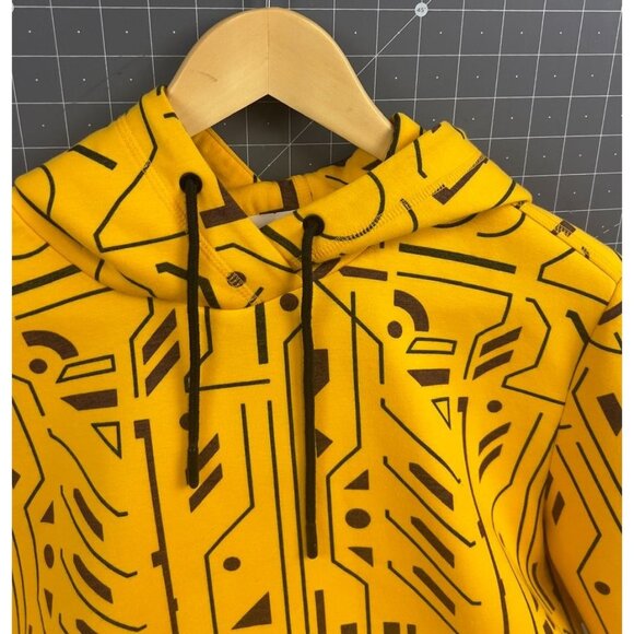 Under Armour Yellow Geometric Circuit?? Pattern Hoodie SZ. Small vg++ - Picture 2 of 9